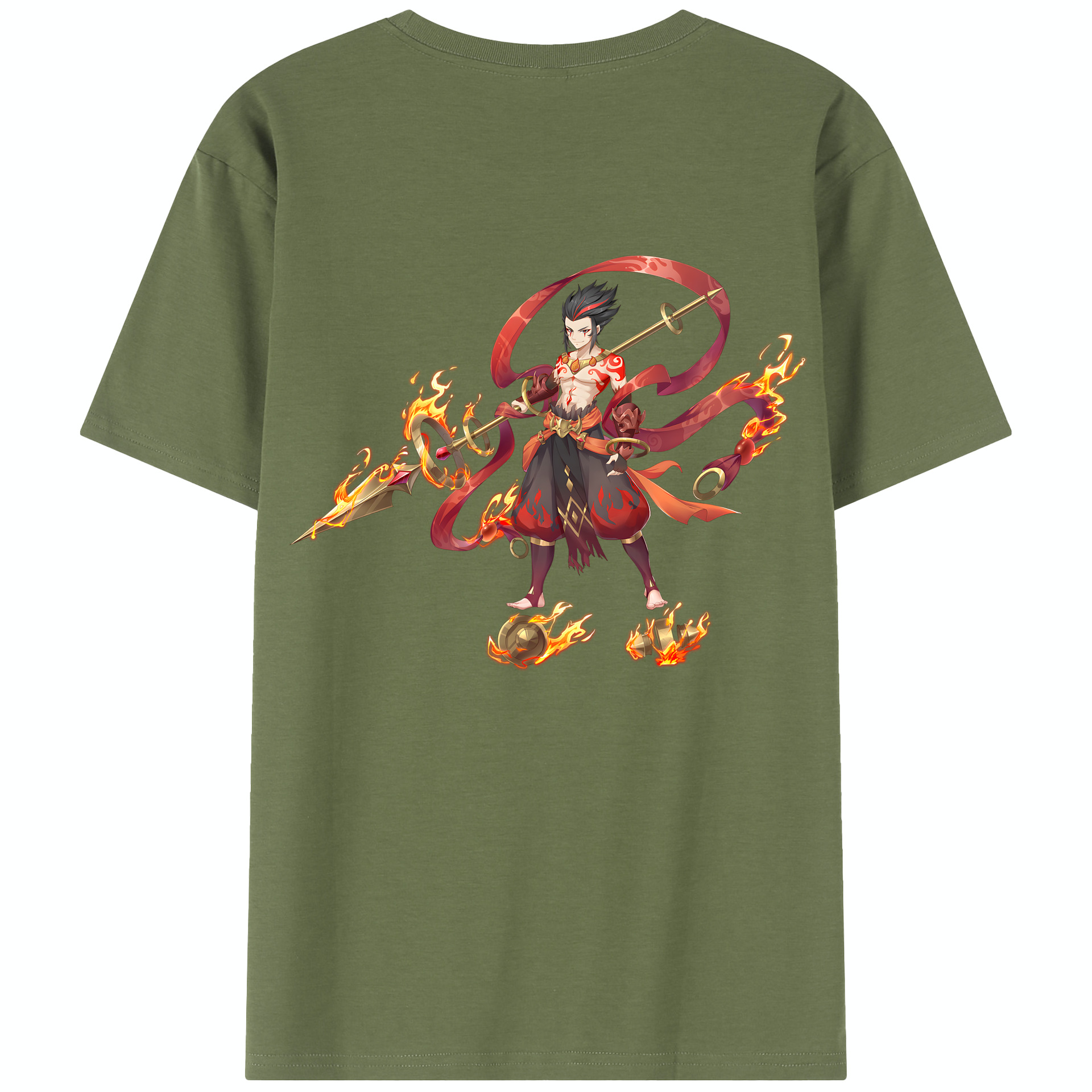 （画像用） Ne Zha 2 ナタ 魔童の大暴れ 綿100％半袖Tシャツ（背面プリント）